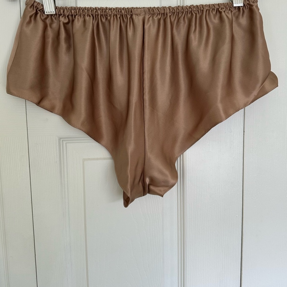 Rosamosario 100% Silk Satin Nude Panty Classic Cut Dune Nude Fawn Silk - Picture 8 of 13